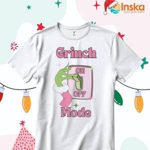 Playera Poliester Blanca Navideña Grinch Mode