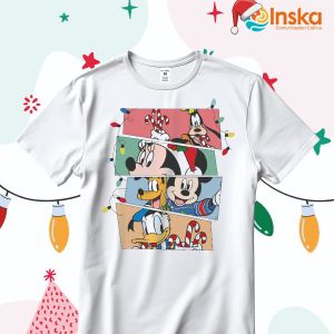 Playera Poliester Blanca Navideña Mickey and Friends