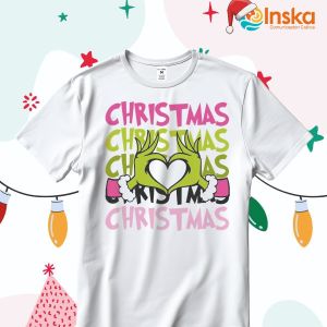 Playera Poliester Blanca Navideña Christmas Grinch